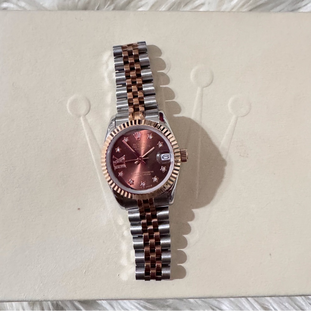 Rolex Two-Tone Jubilee Watch with Brown Dial